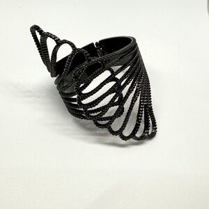 Black Cuff Bracelet Butterfly Flare‎